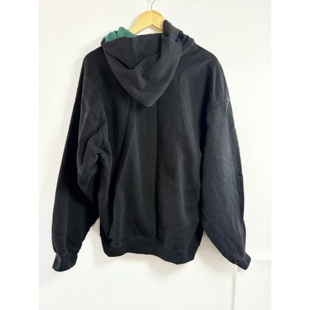 Vintage 90s Nike Air Hoodie Mens L Black Green Embroidered Made USA